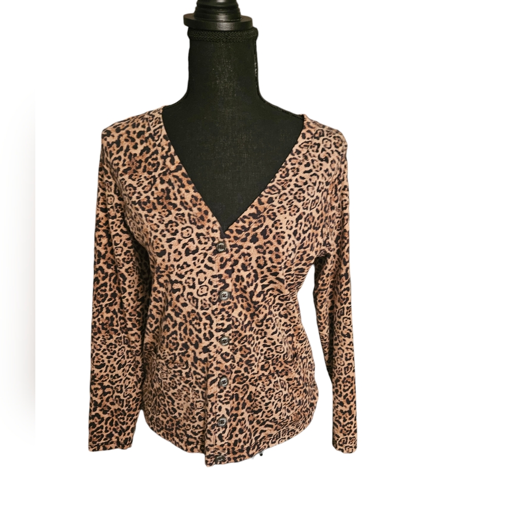 Chaps Classics Like New Animal Print Button Down … - image 1